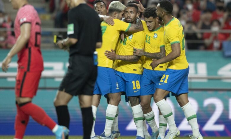 البرازيل تتغلب عل المنتخب الكوري الجنوبي بخماسية وديًا