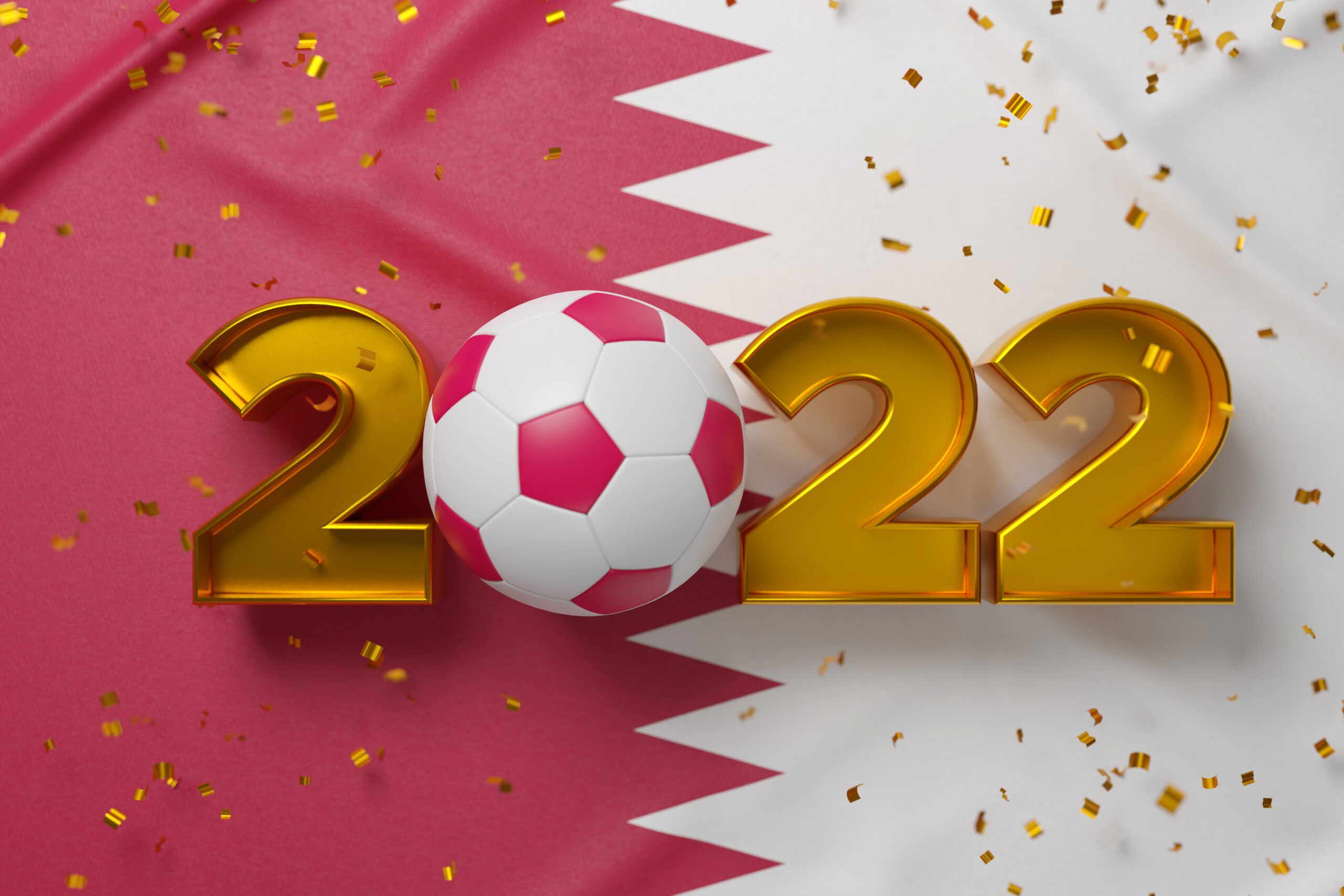 2022 international soccer championship 3d illustration